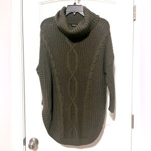 Express Olive Cable Knit Turtleneck Women’s Sweater